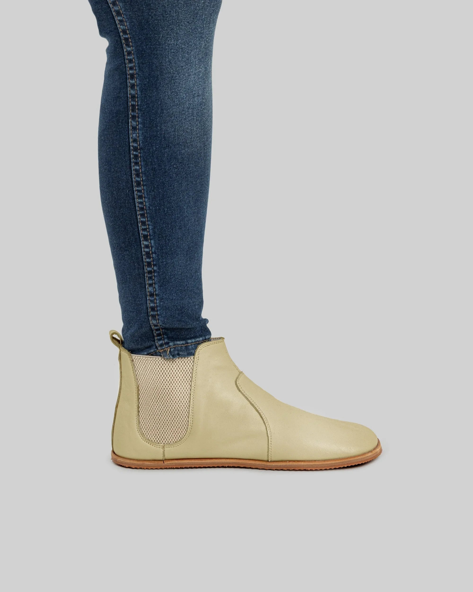 Pair Yellow Chelsea Boots - Barefoot Wide Toe Calf Leather | Bespoky