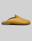 Side view Mustard Slippers - Calf Leather Zero Drop | Bespoky