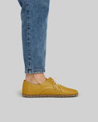 Pair Mustard Oxford Shoes - Barefoot Wide Toe Calf Leather | Bespoky