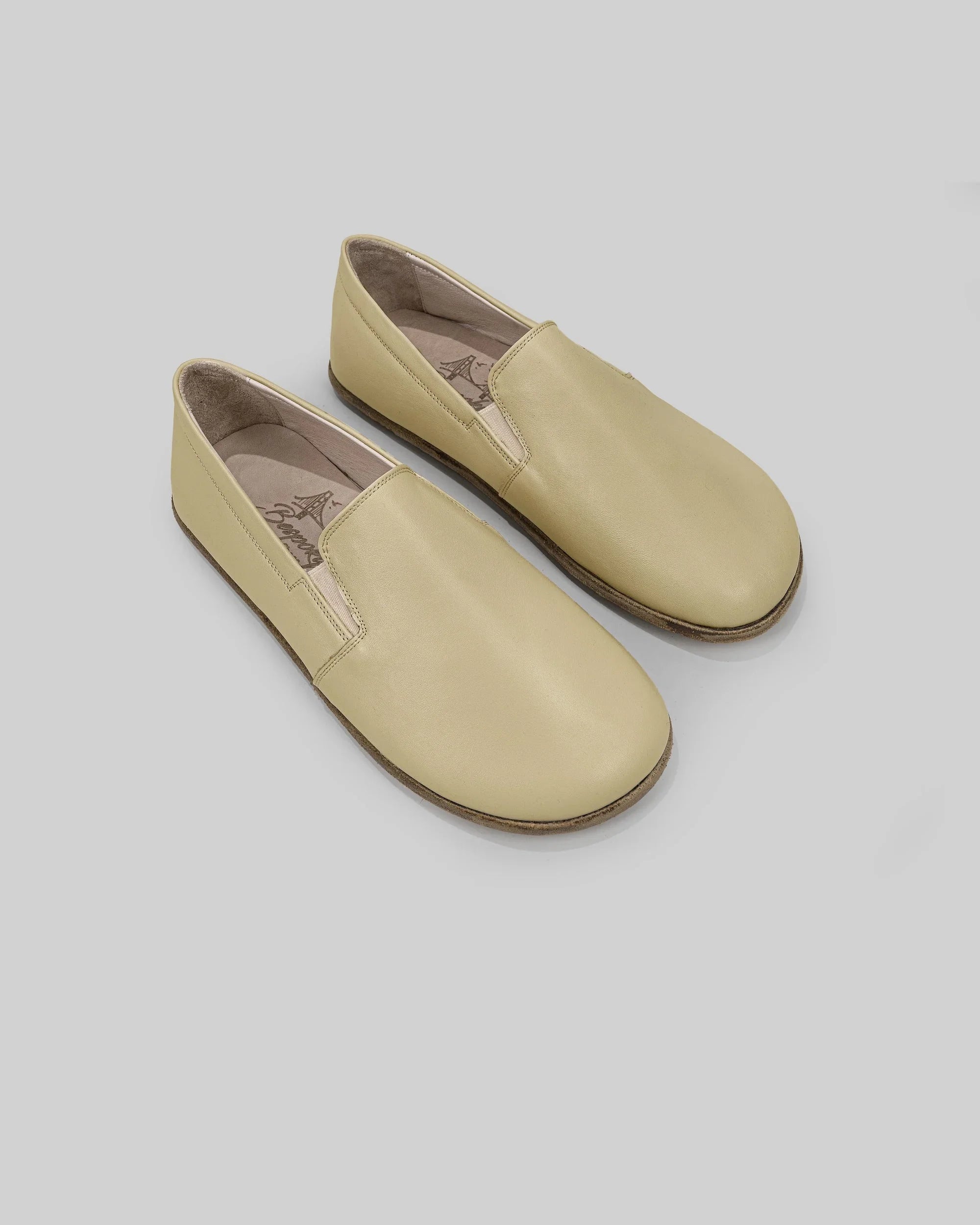 Men's Yellow Barefoot Shoes - Handcrafted Calf Leather Wide Toe Box | Bespoky