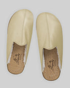 Top view Yellow Shearling Slippers - Handcrafted Calf Leather | Bespoky