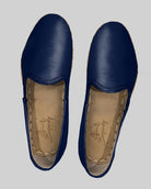 Top view Navy Blue Yemeni Shoes - Handcrafted Calf Leather | Bespoky