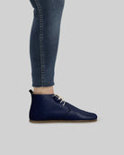 Close-up calf leather - Navy Blue Ankle Boots Detail | Bespoky