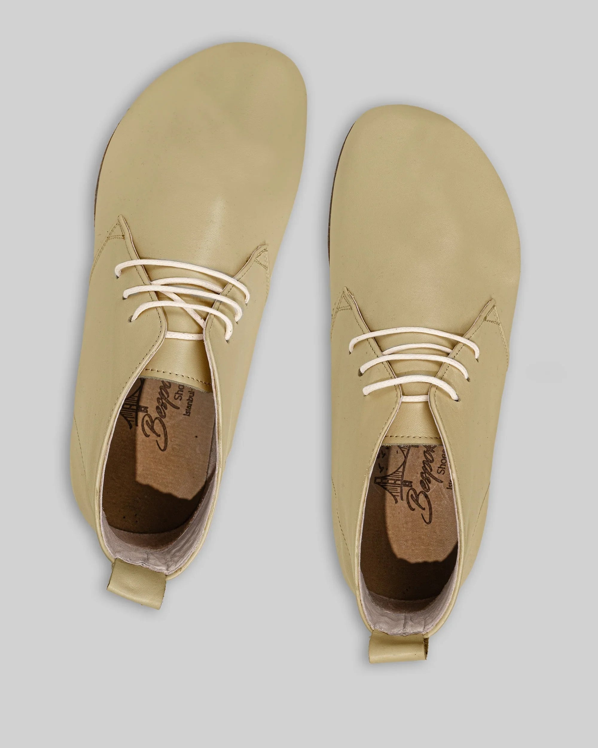 Side view Yellow Ankle Boots - Calf Leather Zero Drop | Bespoky