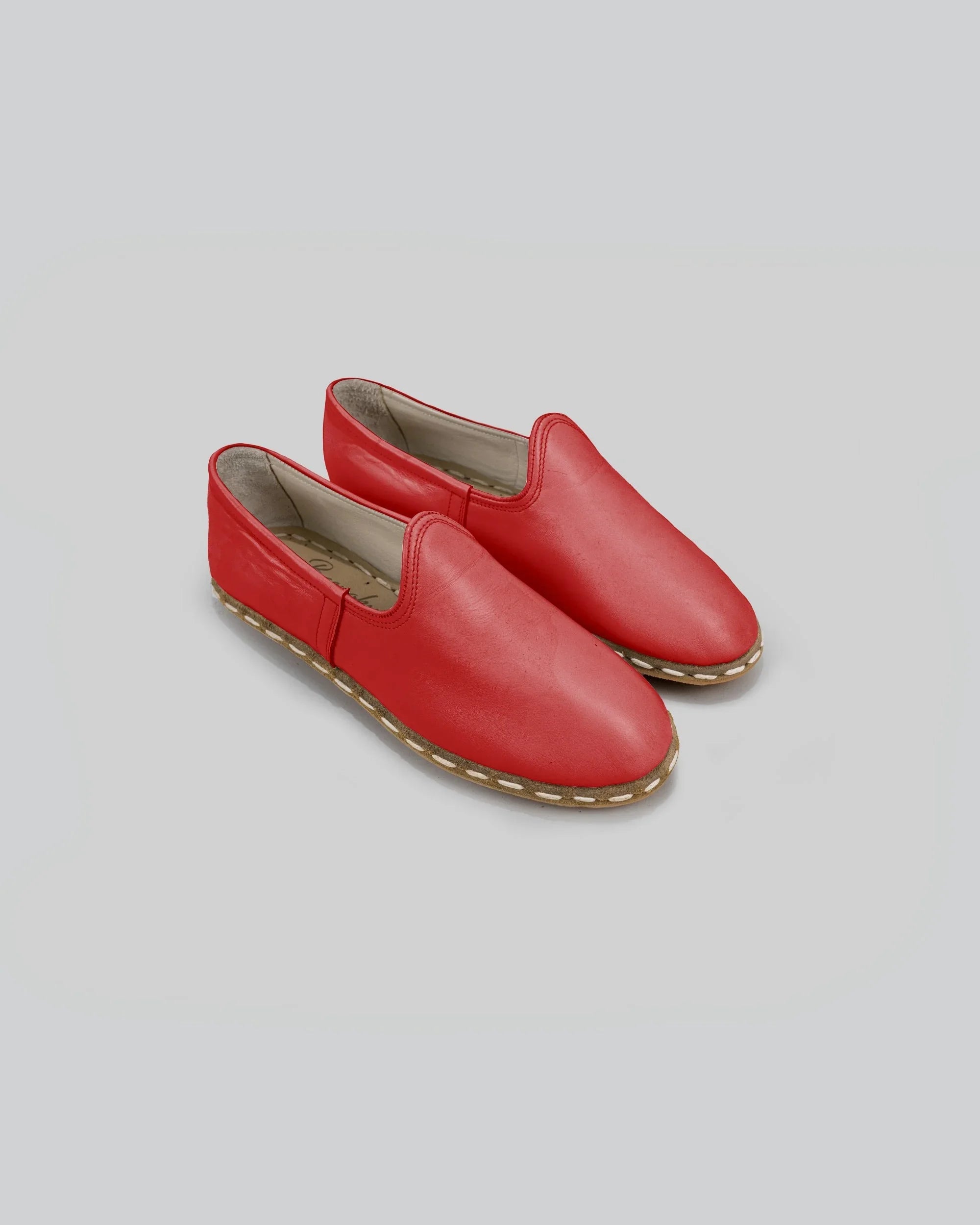 Women's Red Yemeni Shoes - Handcrafted Calf Leather Wide Toe Box | Bespoky