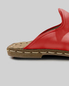 Detail Red Slippers - Handcrafted Calf Leather Turkey | Bespoky