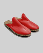 Women's Red Slippers - Handcrafted Calf Leather Wide Toe Box | Bespoky