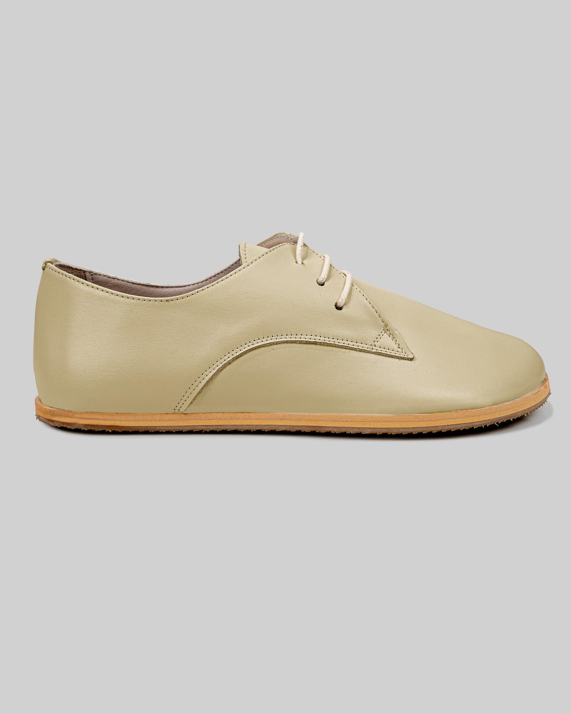 Detail Yellow Oxford Shoes - Handcrafted Calf Leather Turkey | Bespoky