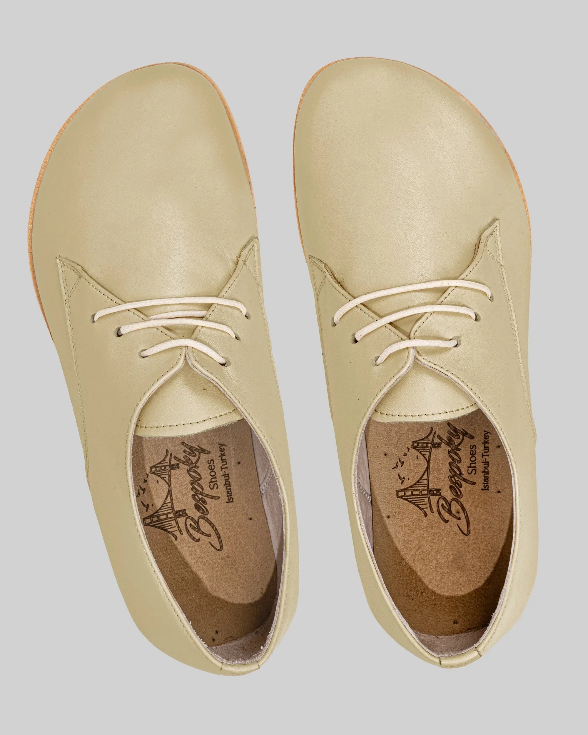 Side view Yellow Oxford Shoes - Calf Leather Zero Drop | Bespoky