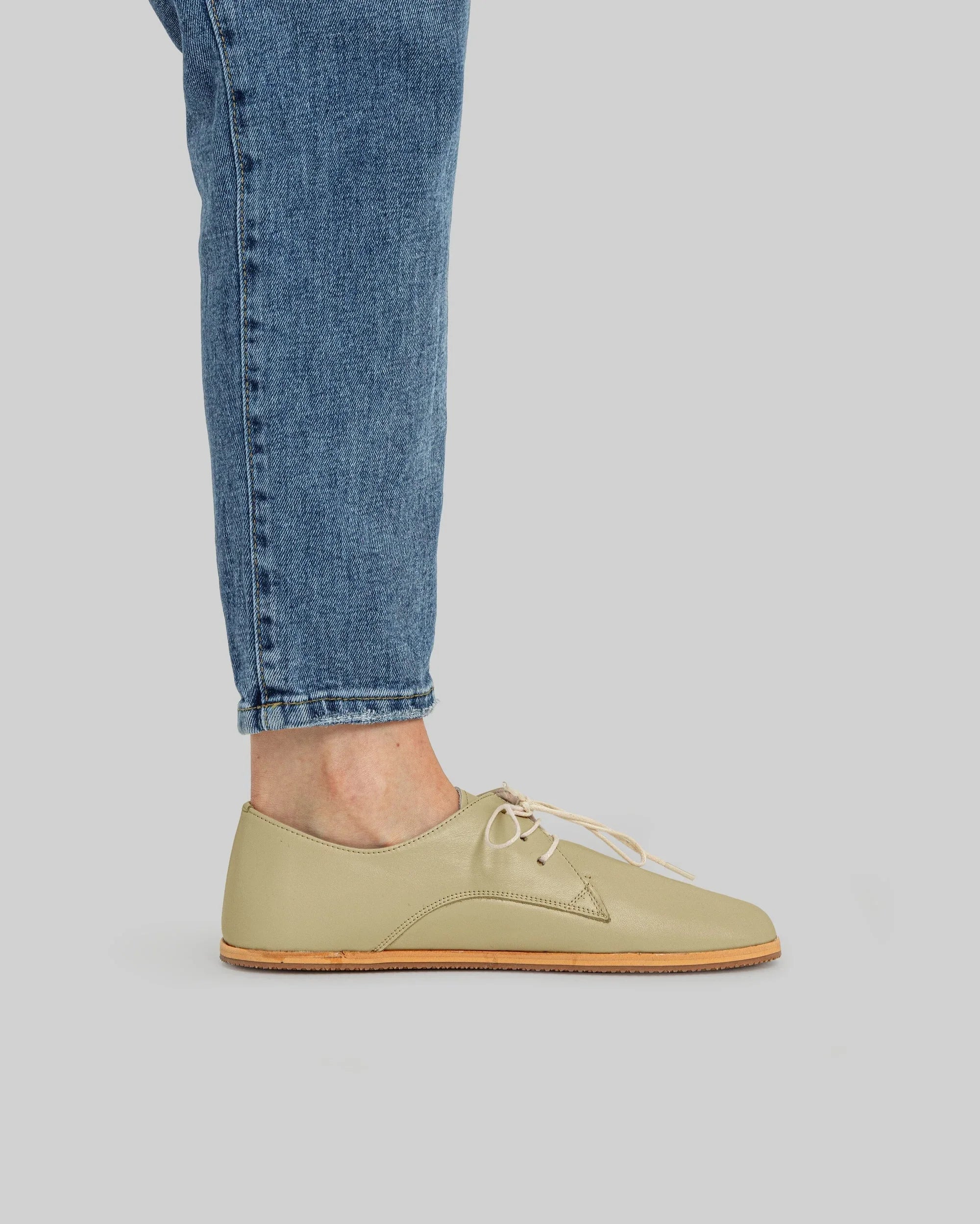 Pair Yellow Oxford Shoes - Barefoot Wide Toe Calf Leather | Bespoky