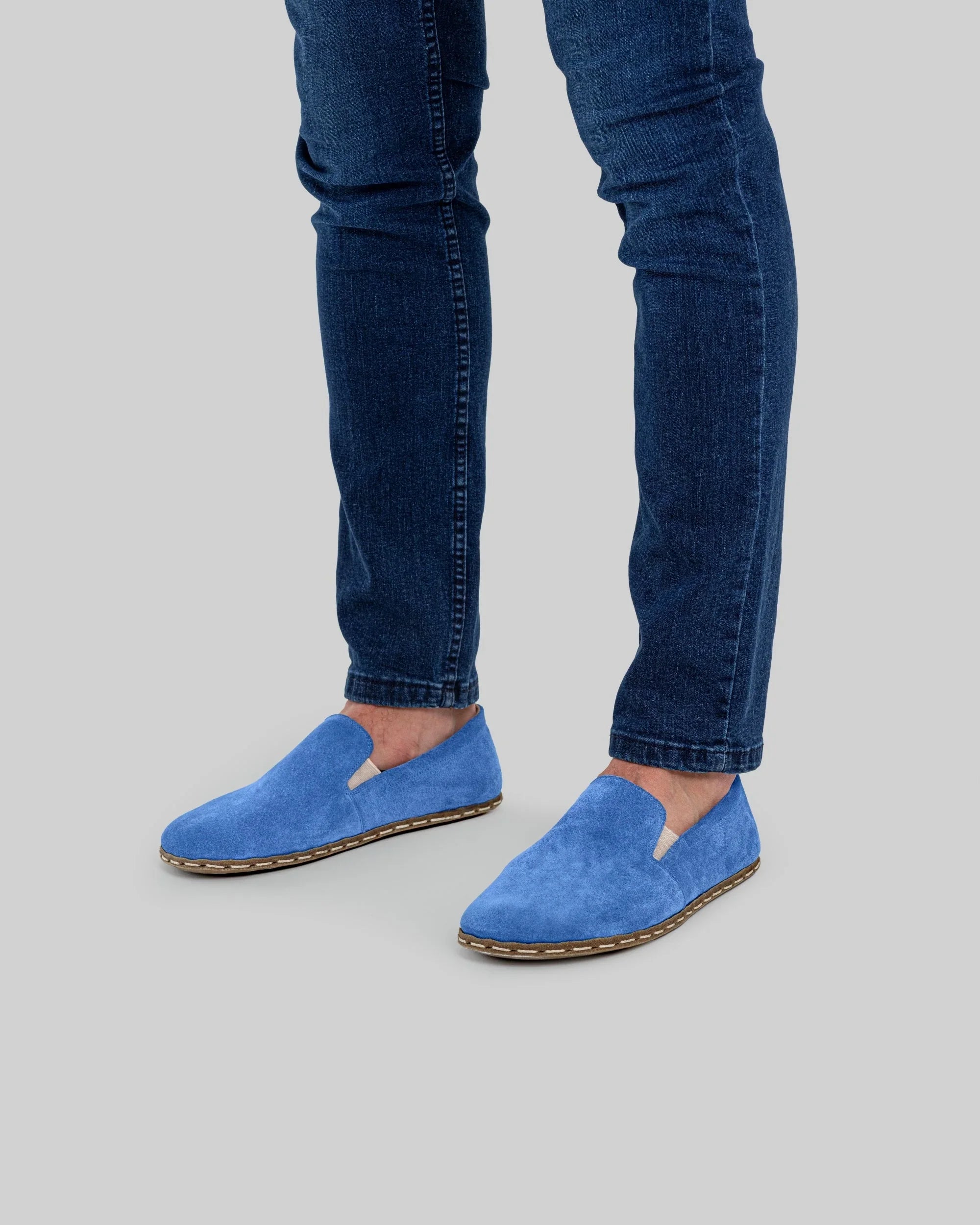 Side view Blue Barefoot Shoes - Calf Leather Zero Drop | Bespoky