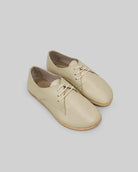 Men's Beige Oxford Shoes - Handcrafted Calf Leather Wide Toe Box | Bespoky