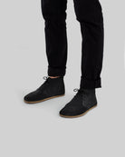 Detail Black Suede Ankle Boots - Handcrafted Calf Leather Turkey | Bespoky