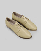 Women's Yellow Pointed Toe Oxford - Handcrafted Calf Leather Wide Toe Box | Bespoky