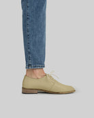 Pair Yellow Pointed Toe Oxford - Barefoot Wide Toe Calf Leather | Bespoky