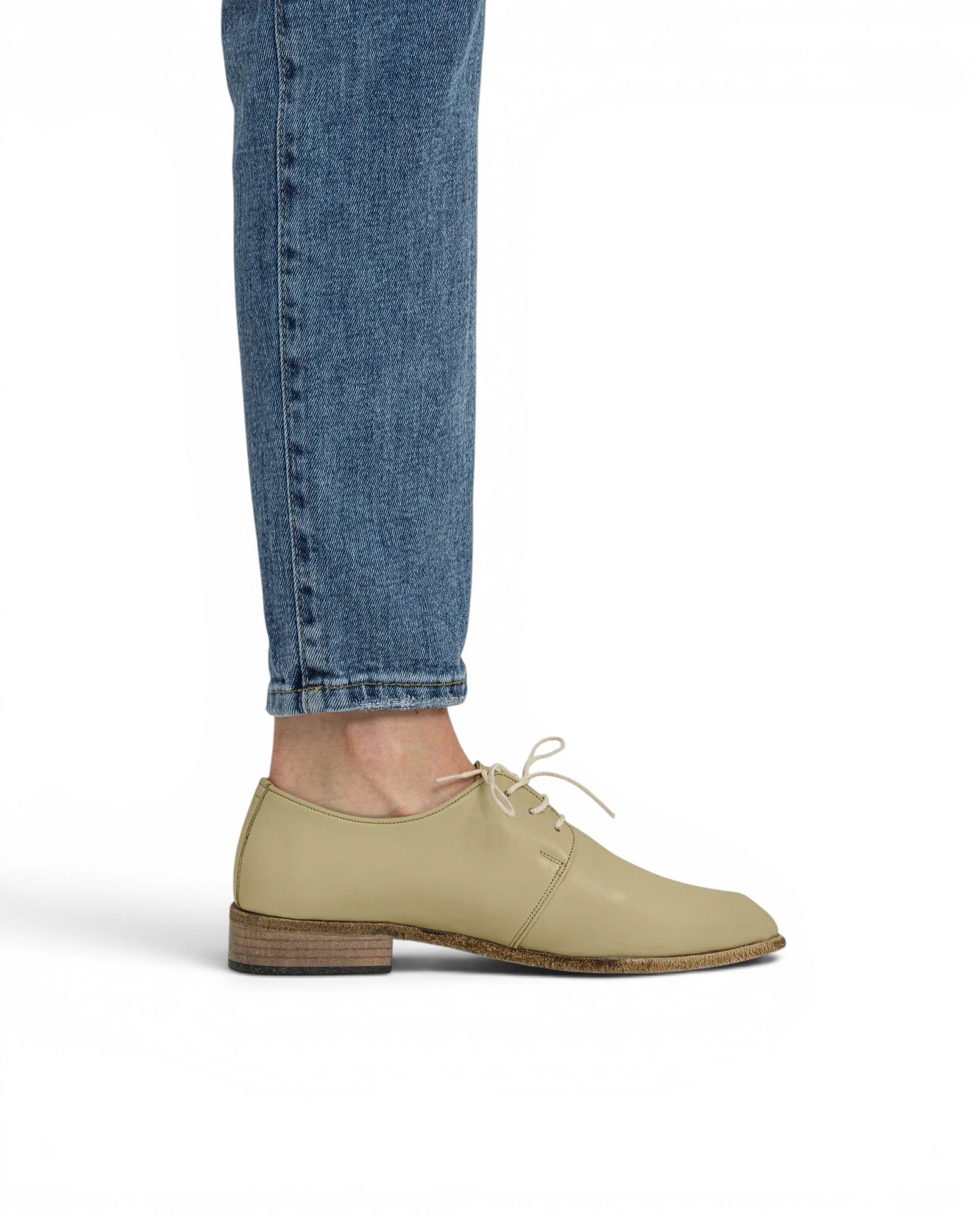 Pair Yellow Pointed Toe Oxford - Barefoot Wide Toe Calf Leather | Bespoky