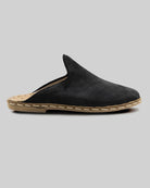 Top view Black Suede Slippers - Handcrafted Calf Leather | Bespoky
