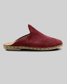 Top view Burgundy Suede Slippers - Handcrafted Calf Leather | Bespoky