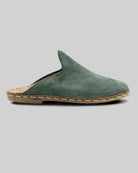 Top view Green Suede Slippers - Handcrafted Calf Leather | Bespoky