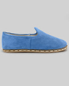 Top view Blue Suede Yemeni Shoes - Handcrafted Calf Leather | Bespoky