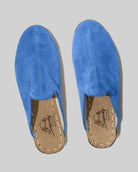 Side view Blue Slippers - Calf Leather Zero Drop | Bespoky