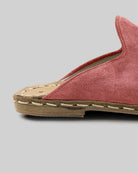 Detail Pink Suede Slippers - Handcrafted Calf Leather Turkey | Bespoky