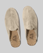 Side view Cream Suede Slippers - Calf Leather Zero Drop | Bespoky