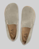 Side view Cream Suede Barefoot Shoes - Calf Leather Zero Drop | Bespoky