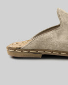 Detail Cream Suede Slippers - Handcrafted Calf Leather Turkey | Bespoky