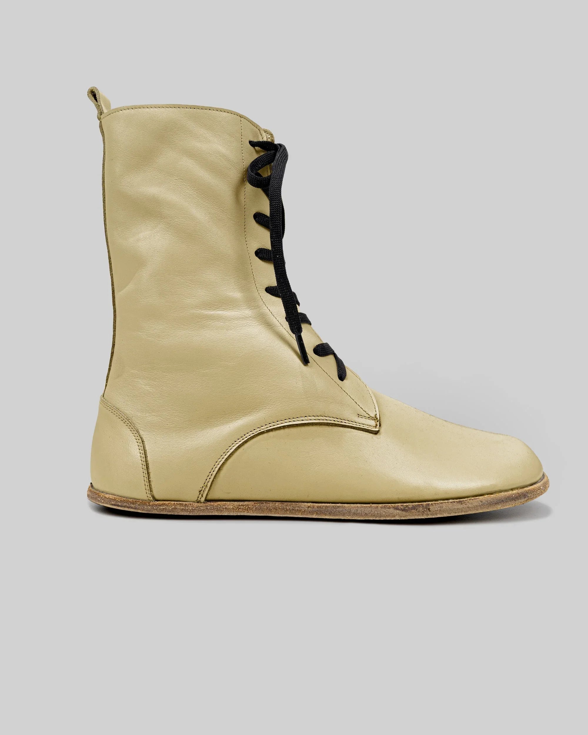 Detail Yellow Barefoot Boot - Handcrafted Calf Leather Turkey | Bespoky