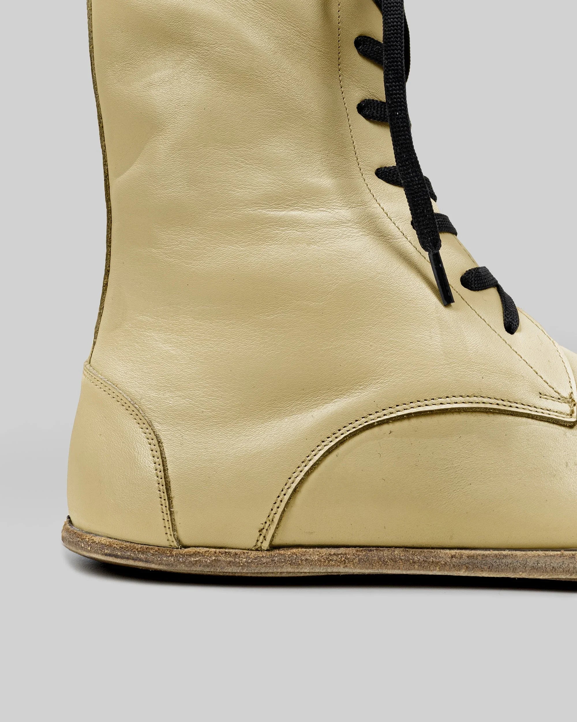 Side view Yellow Barefoot Boot - Calf Leather Zero Drop | Bespoky