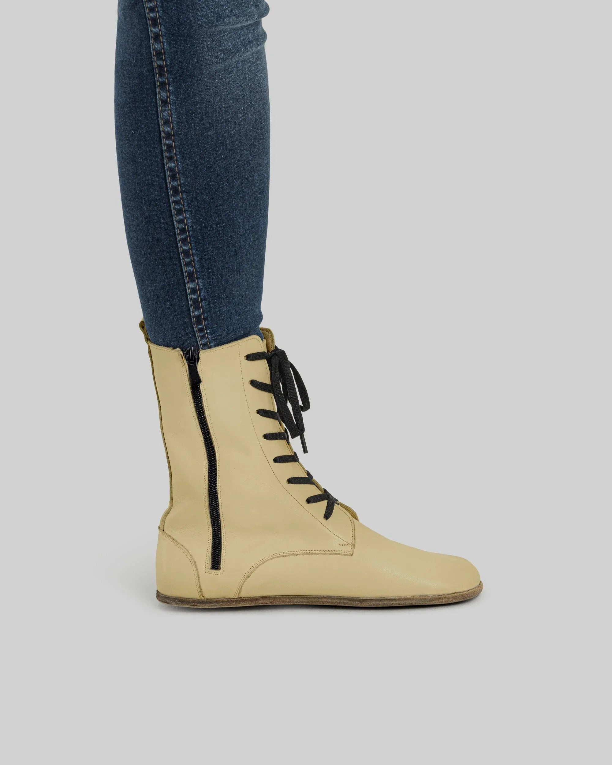 Back view Yellow Barefoot Boot - Calf Leather Handcrafted | Bespoky