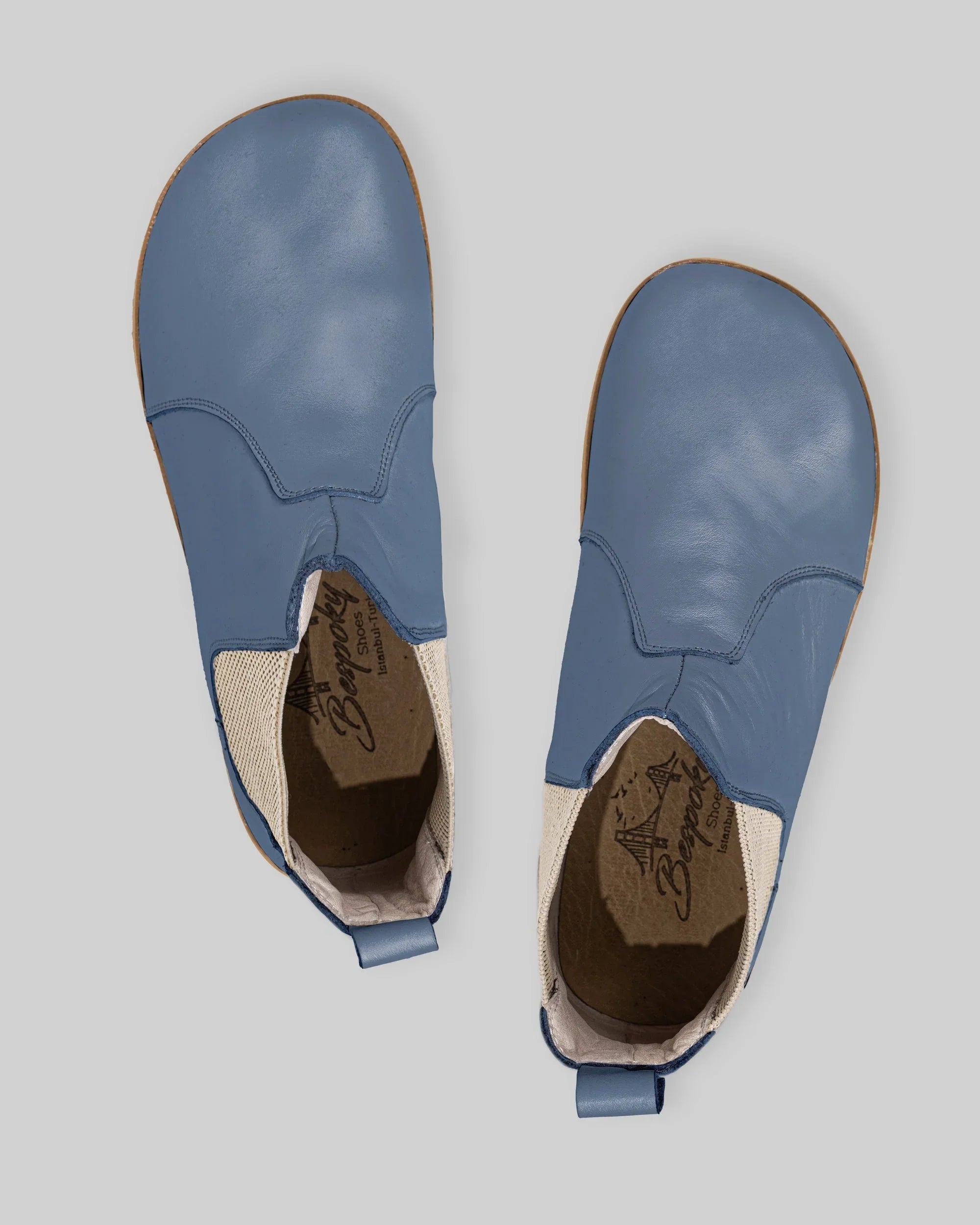 Detail Jean Blue Chelsea Boots - Handcrafted Calf Leather Turkey | Bespoky