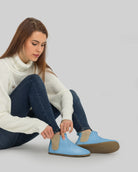 Close-up calf leather - Baby Blue Chelsea Boots Detail | Bespoky