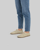 Side view Beige Oxford Shoes - Calf Leather Zero Drop | Bespoky