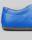 Close-up calf leather - Blue Barefoot Sneaker Detail | Bespoky
