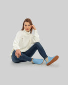Close-up calf leather - Baby Blue Chelsea Boots Detail | Bespoky