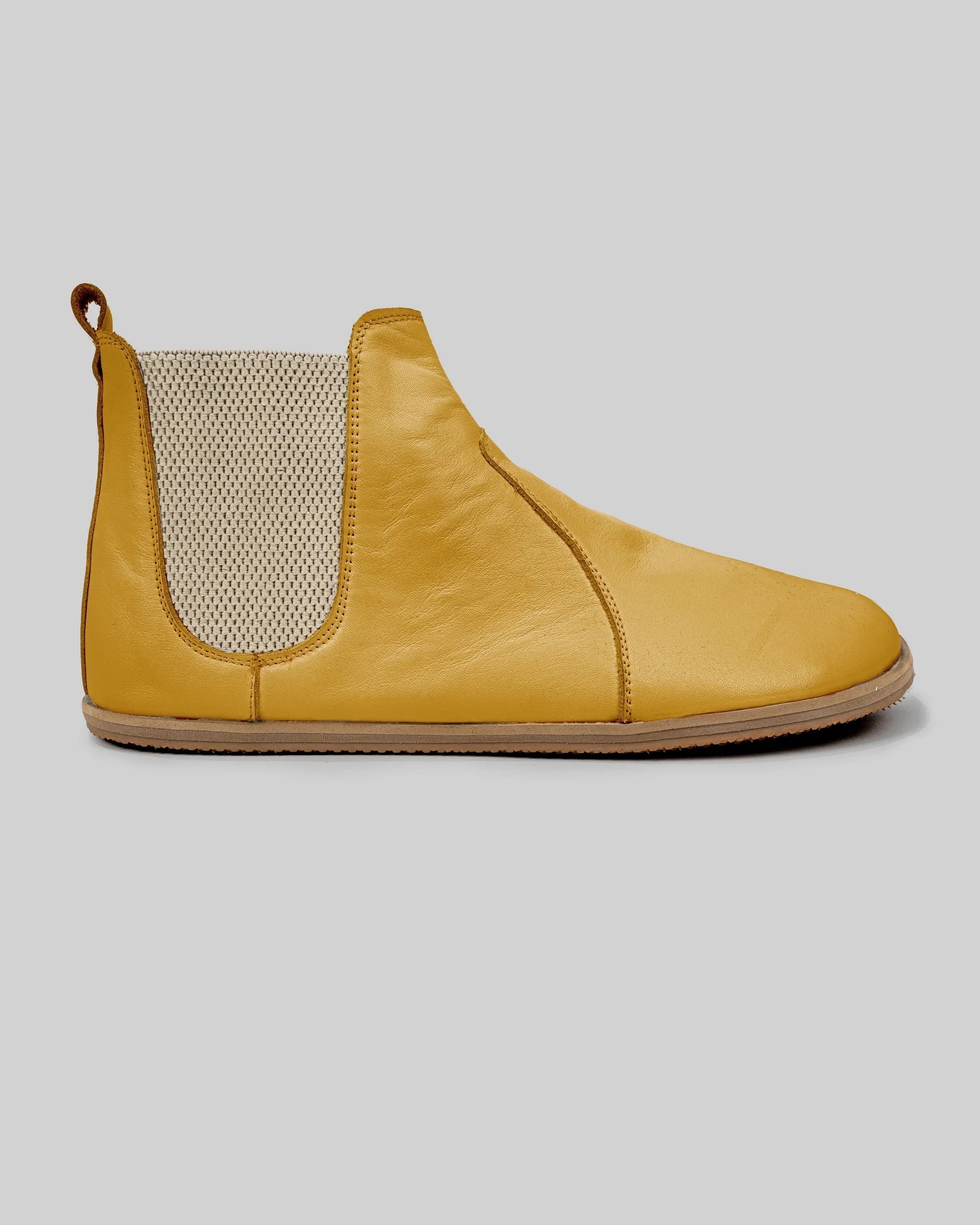 Top view Mustard Chelsea Boots - Handcrafted Calf Leather | Bespoky