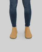 Close-up calf leather - Melon Yellow Chelsea Boots Detail | Bespoky