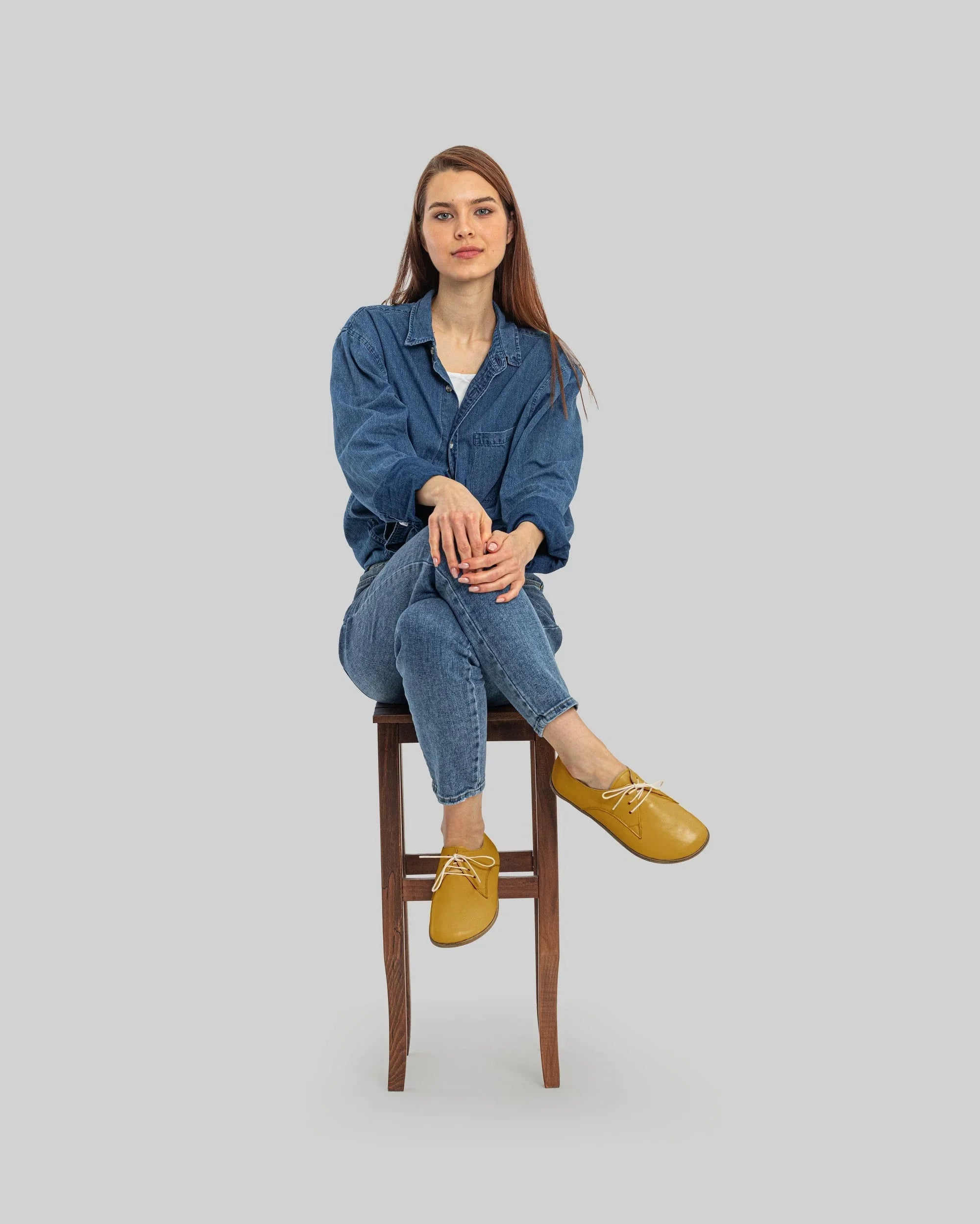 Back view Mustard Oxford Shoes - Calf Leather Handcrafted | Bespoky