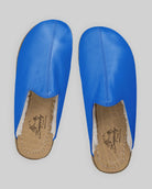 Top view Blue Shearling Slippers - Handcrafted Calf Leather | Bespoky