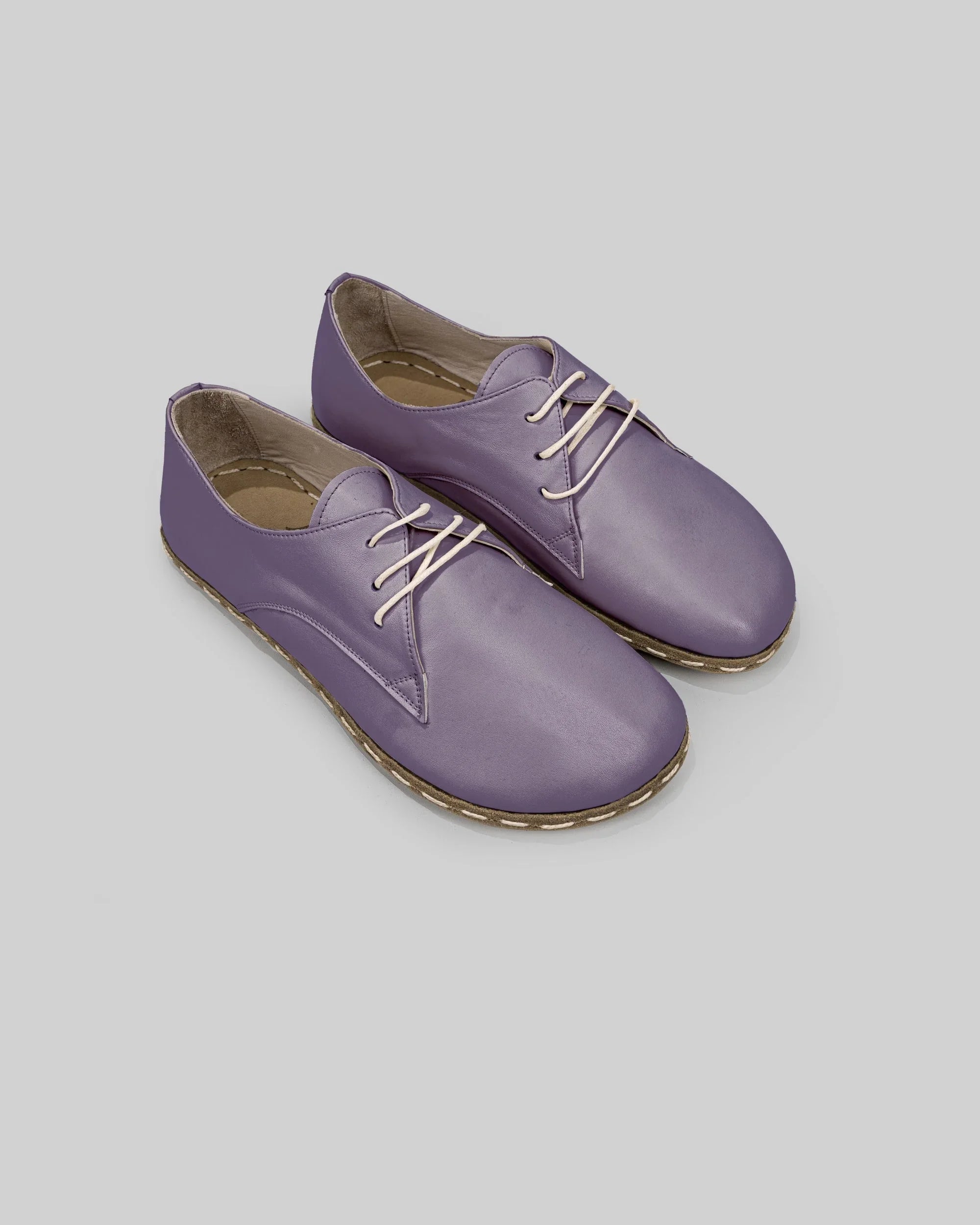 Women's Purple Oxford Shoes - Handcrafted Calf Leather Wide Toe Box | Bespoky