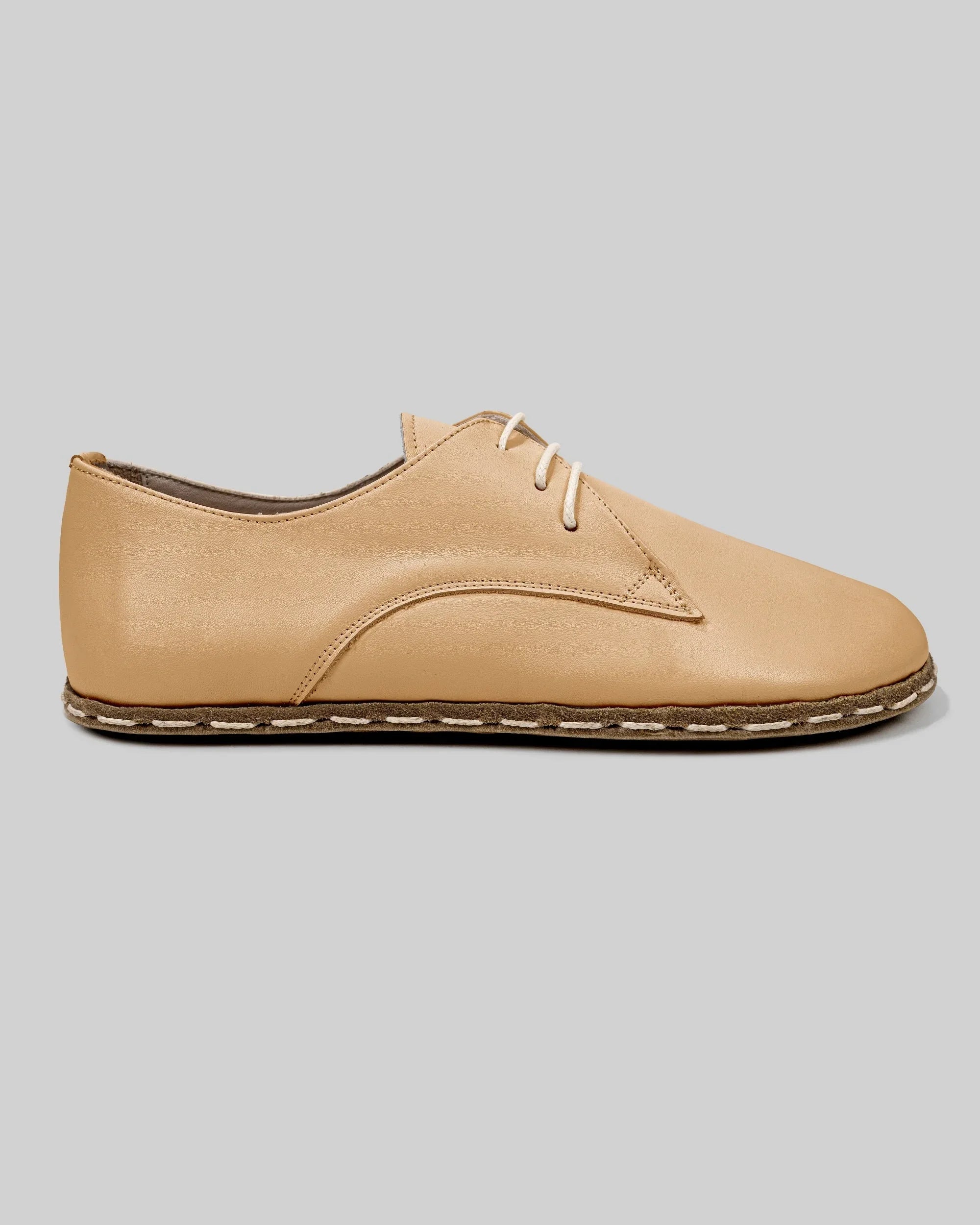 Detail Melon Yellow Oxford Shoes - Handcrafted Calf Leather Turkey | Bespoky