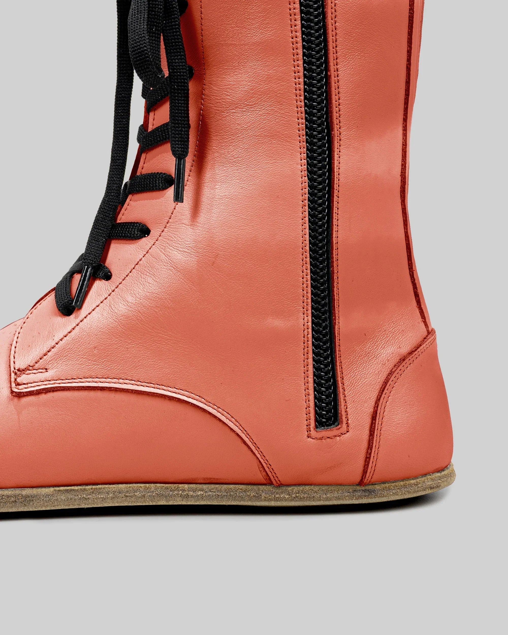 Side view Pomegranate Barefoot Boot - Calf Leather Zero Drop | Bespoky