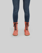 Close-up calf leather - Pomegranate Barefoot Boot Detail | Bespoky