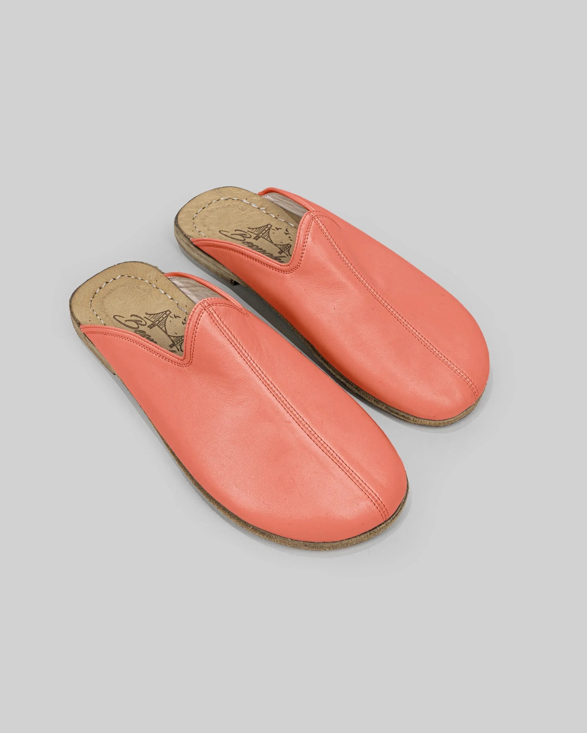 Men's Pomegranate Slippers - Handcrafted Calf Leather Wide Toe Box | Bespoky