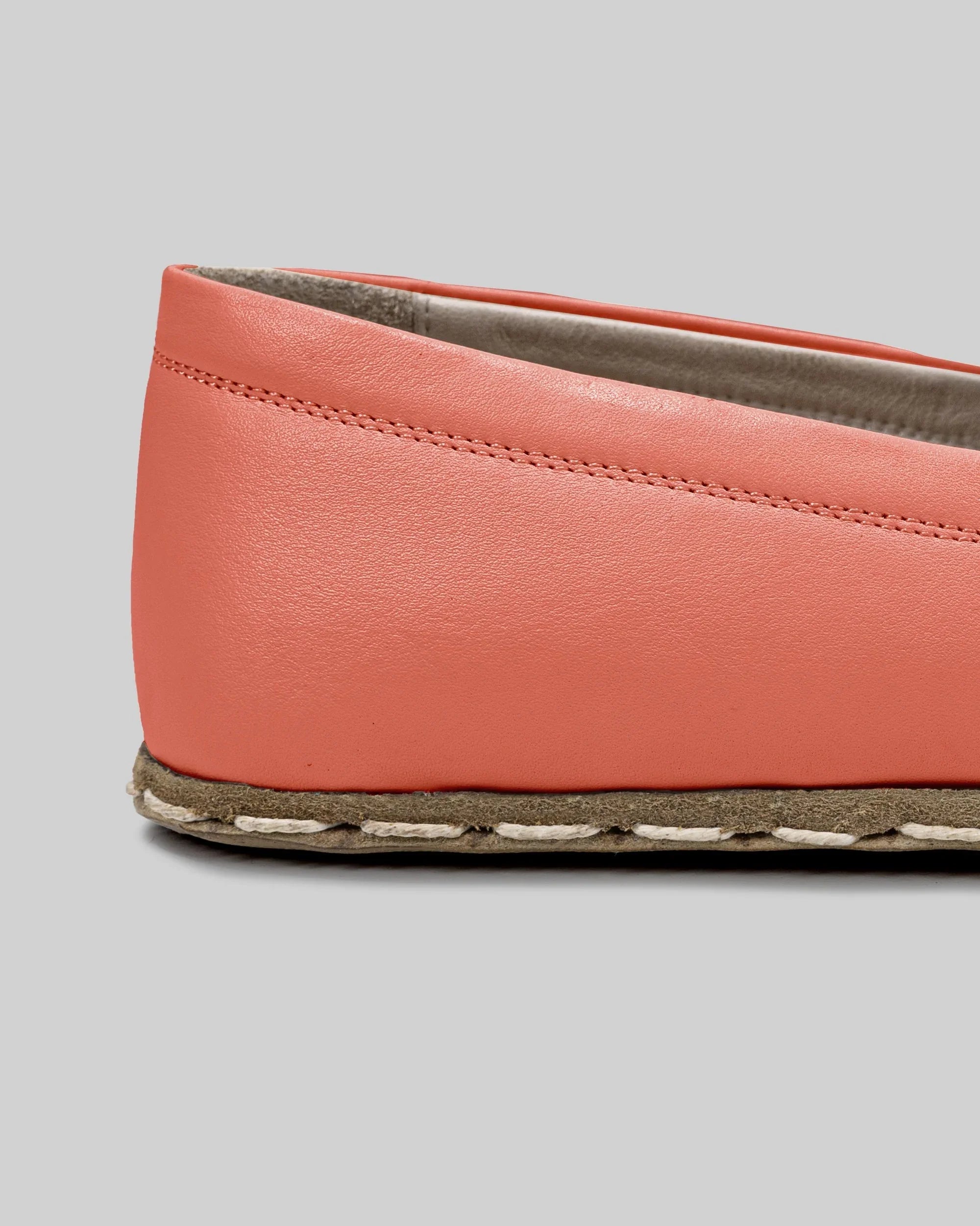 Detail Pomegranate Barefoot Shoes - Handcrafted Calf Leather Turkey | Bespoky