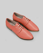 Women's Pomegranate Pointed Toe Oxford - Handcrafted Calf Leather Wide Toe Box | Bespoky
