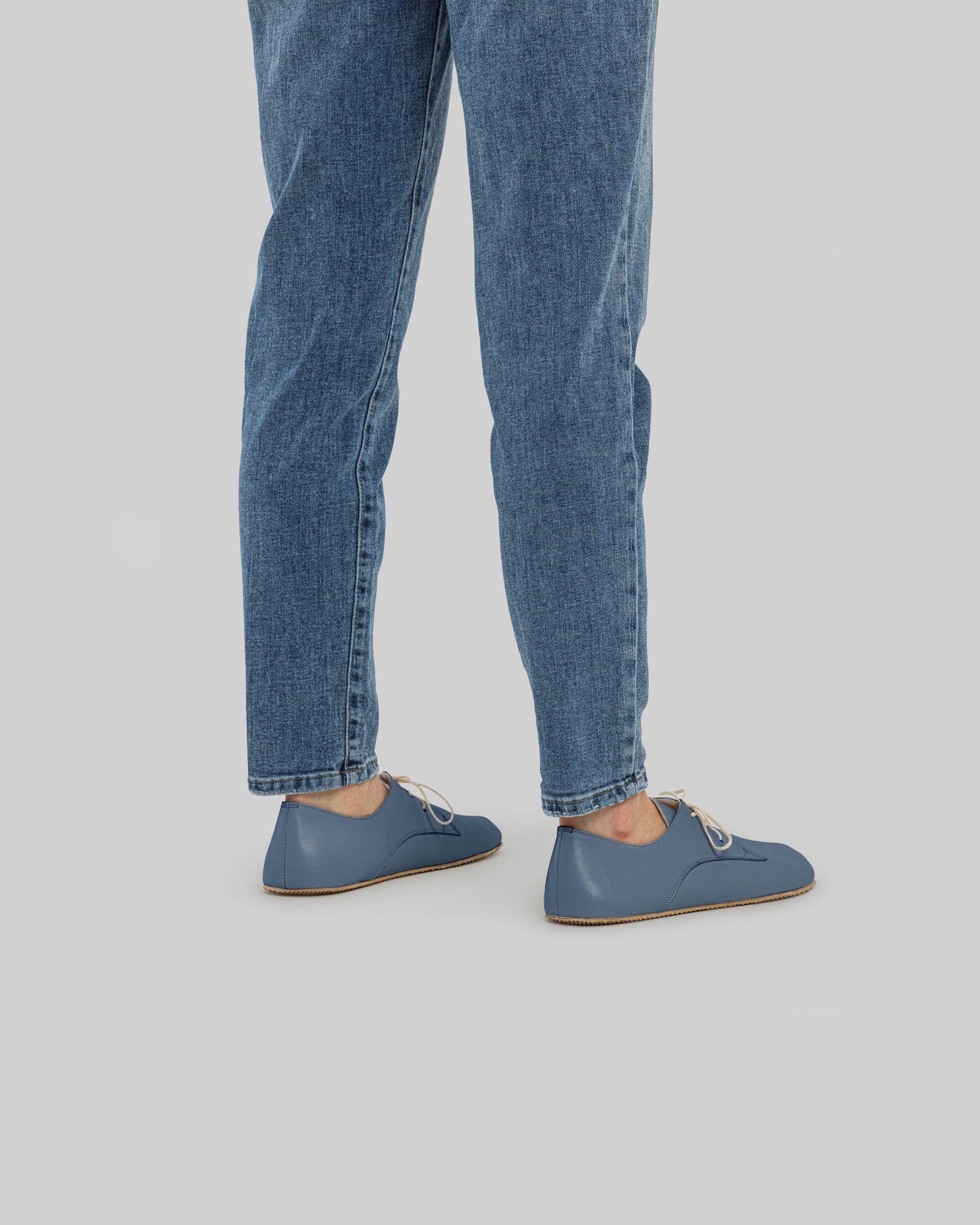 Close-up calf leather - Jean Blue Oxford Shoes Detail | Bespoky