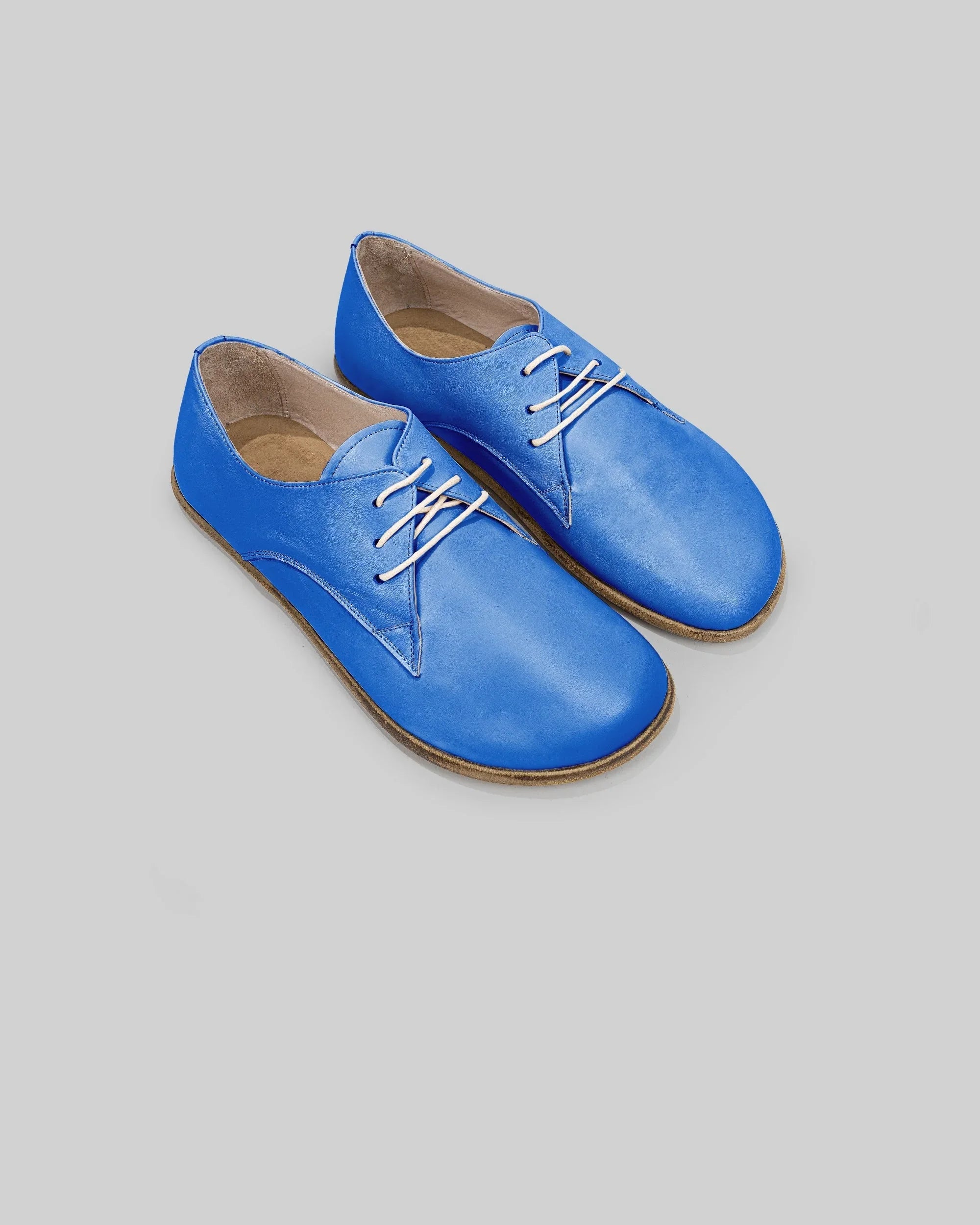 Women's Blue Oxford Shoes - Handcrafted Calf Leather Wide Toe Box | Bespoky